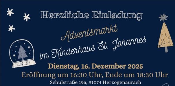 Kinderhaus St. Johannes – Einladung zum Adventsmarkt
